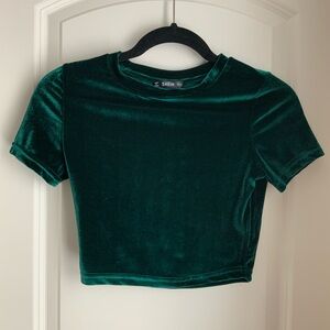 SHEIN Emerald Velvet Blouse